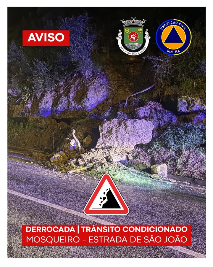 Derrocada na Estrada de São João rapidamente resolvida com intervenção coordenada
