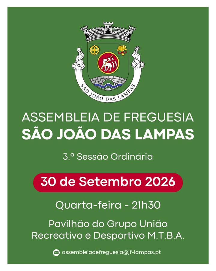 Assembleia de Freguesia realiza 3ª Sessão Ordinária no dia 30 de setembro