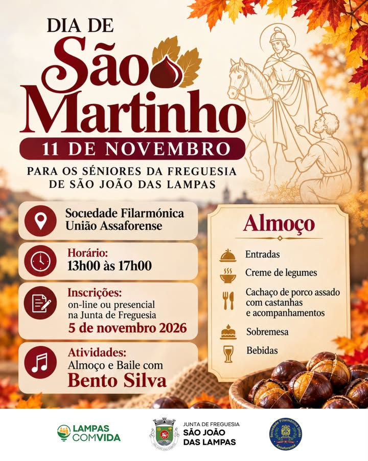 Junta de Freguesia convida seniores para celebrar São Martinho